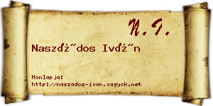 Naszádos Iván névjegykártya