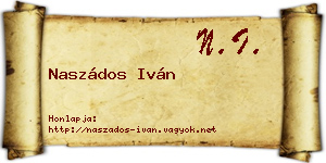 Naszádos Iván névjegykártya